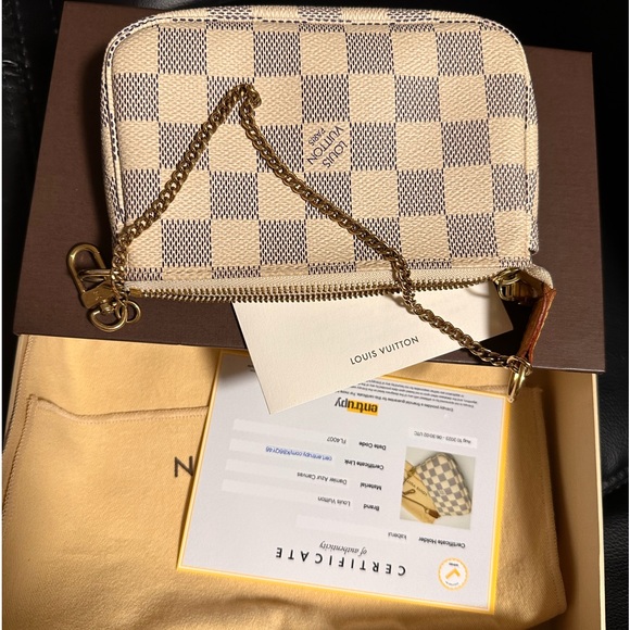 Louis Vuitton Azur Mini Pochette accessories Clutch Wristlet Pouch - Picture 2 of 16